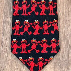 Vintage 90s Sesame Streets Elmo Necktie for Dad 100% Silk